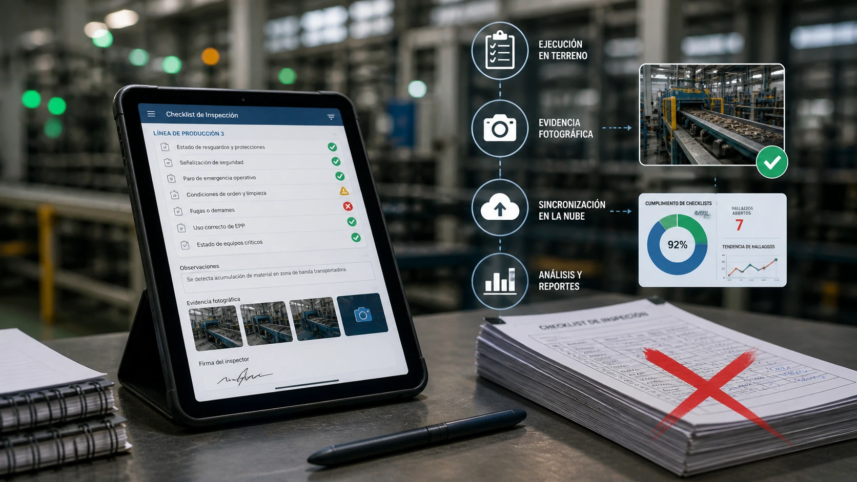 Checklist digital en planta control operativo sin papel y con evidencia auditable con ZYGHT